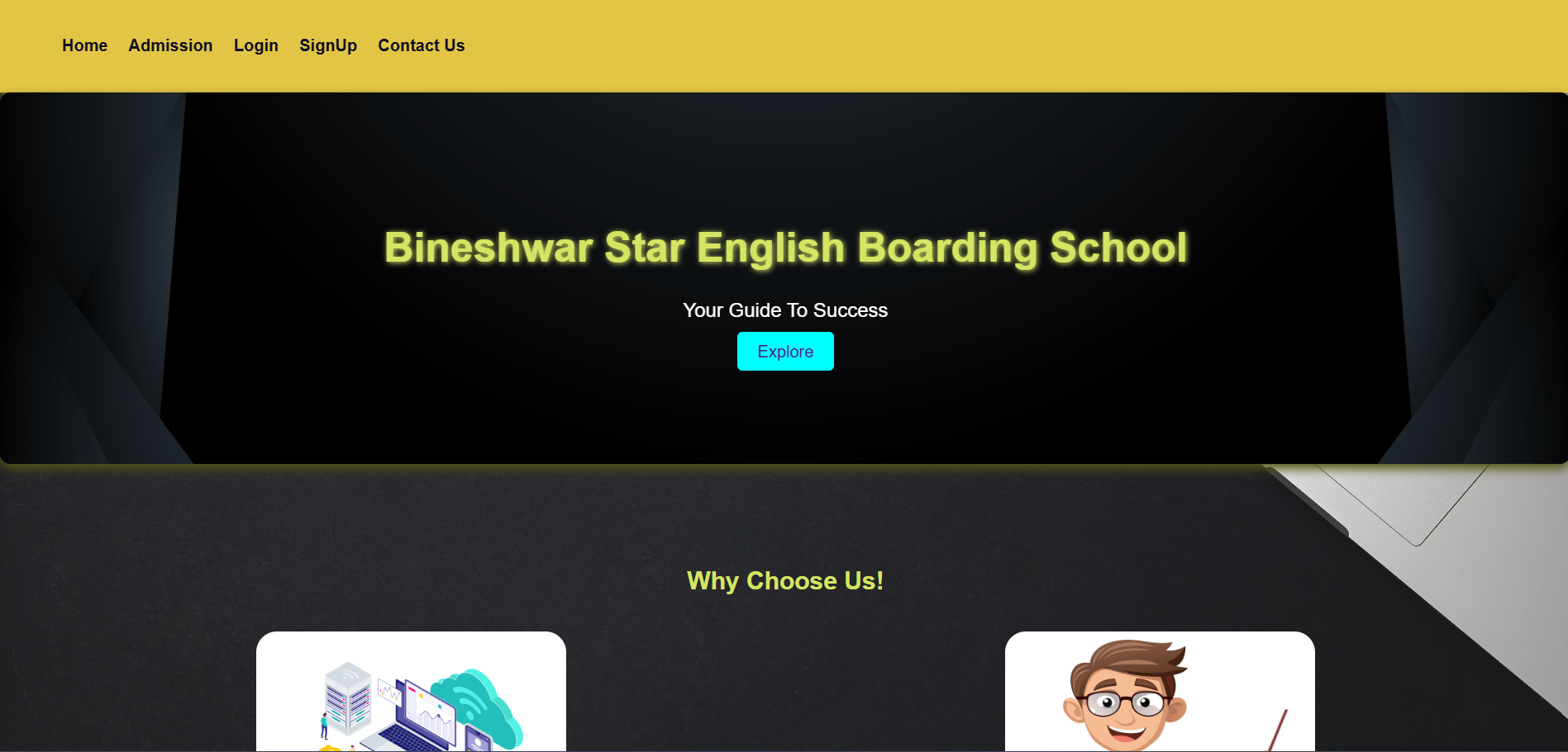 Bineshwor School Website Preview